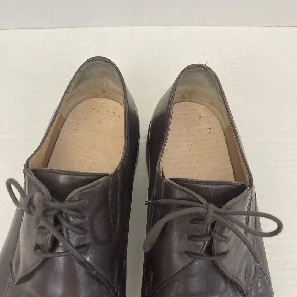 Bruno Magli Leather Lace Up Dress‎ Shoes Mens Size 8.5 Brown Rununcolo Oxford